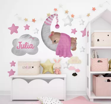 Personalised Teddy Bear Wall Sticker - TenStickers