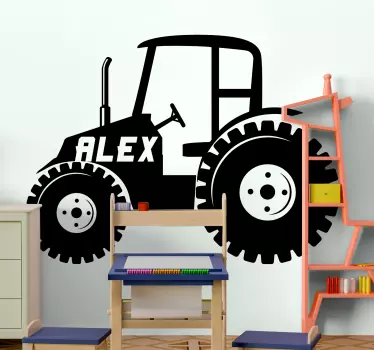 Personalised Tractor Silhouette toy decal - TenStickers