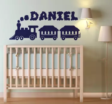 Personalised Train Kids Sticker - TenStickers