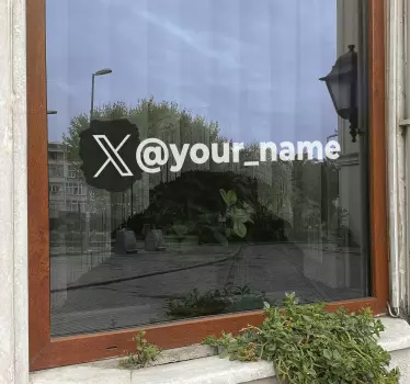 Personalised X Twitter symbol shop sticker - TenStickers