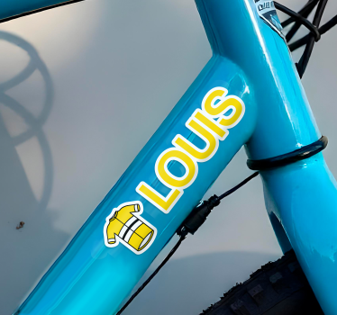 Personalised  yellow cycling jersey bike sticker - TenStickers