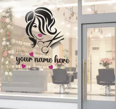 Personalized beauty hair salon shop window sticker - TenStickers