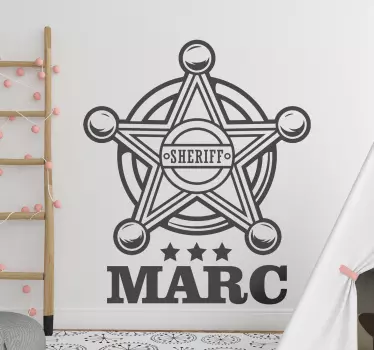 Personalized Sheriff Star Name quote sticker - TenStickers