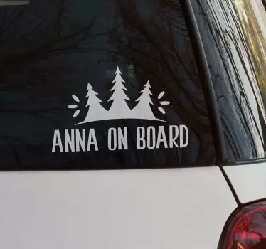 Pines design baby in car decal - TenStickers