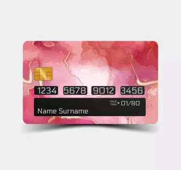 Pink and gold marble effect bank card decal - TenStickers