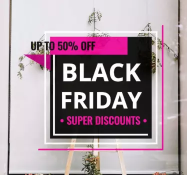 Pink Black Friday sales  window decal - TenStickers