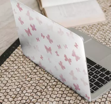Pink butterflies  laptop stickers - TenStickers