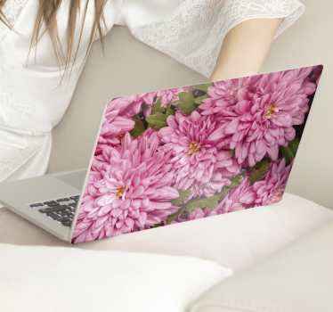 Pink floral spring laptop skin - TenStickers