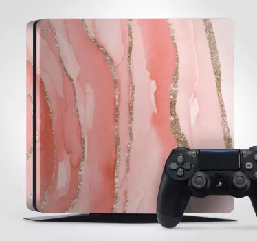 Pink marble texture with glitters ps4 skin - TenStickers