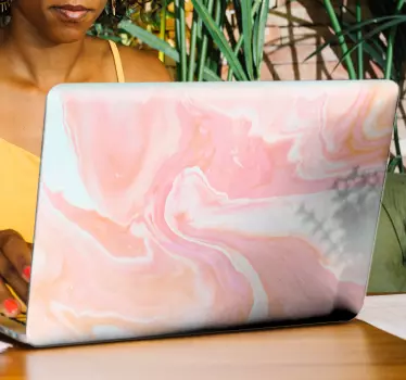 Pink marble for  laptop stickers - TenStickers