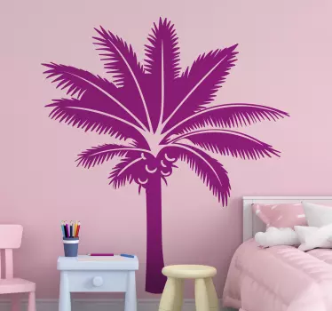Pink palm tree wall decal - TenStickers