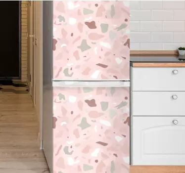 Pink shades terrazzo pattern fridge decals - TenStickers