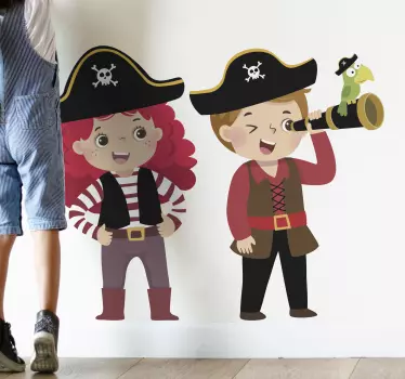 Pirate assault illustration wall art decal - TenStickers