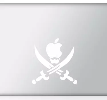 Pirate Skull Apple Mac Sticker - TenStickers