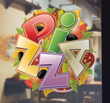 Pizza Logo Sticker - TenStickers