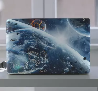 Planet with huge cracks laptop decal - TenStickers