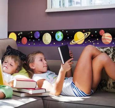 Planets children's space sticker - TenStickers