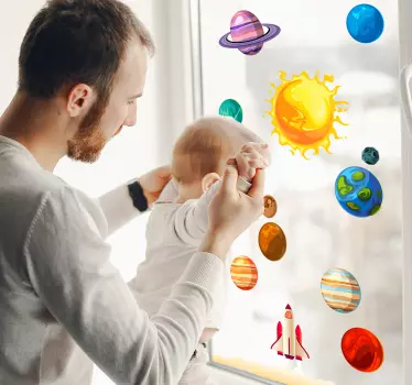 Planets space sticker - TenStickers