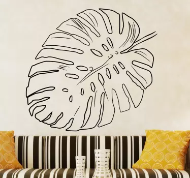 Plant Leaf Outline Design Wall Sticker - TenStickers