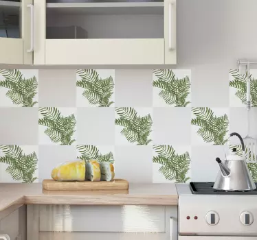 Tropical plants tile sticker - TenStickers
