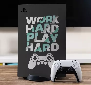 Play hard Playstation 5 stickers - TenStickers