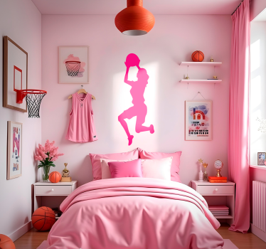 Player throwing the ball basketball sticker - TenStickers