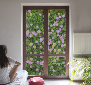 Polish flowers window decal - TenStickers
