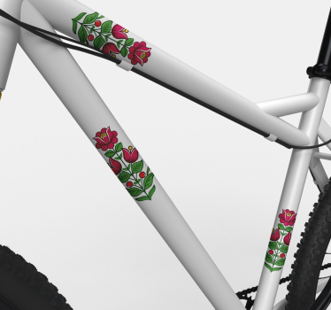 Polish flowers with grid  bike Decal - TenStickers