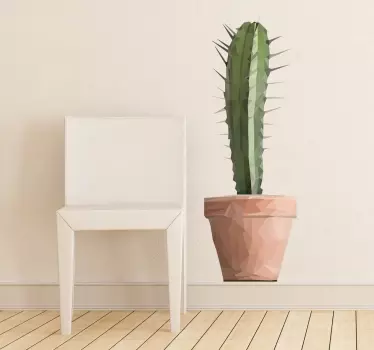 Polygonal Cactus Sticker - TenStickers
