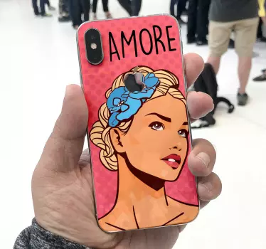 Pop blonde girl iPhone decal - TenStickers