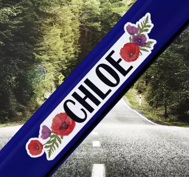 Poppy bike Customisable flower wall decor - TenStickers