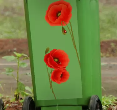 Poppy flower  Container decal - TenStickers