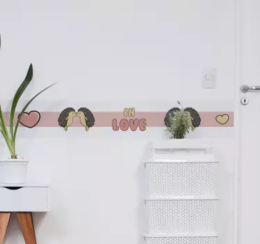 Porcupine in love decoration wall decal - TenStickers