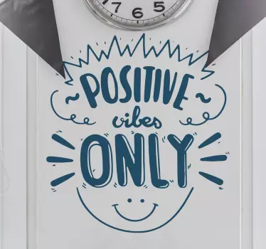 Positive vibes only text wall sticker - TenStickers