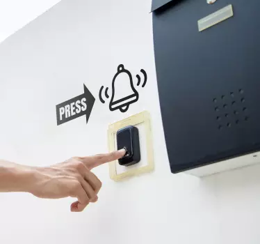 Press the doorbell vinyl sign - TenStickers