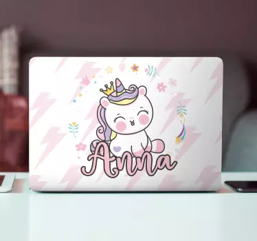 Pretty baby unicorn laptop sticker - TenStickers