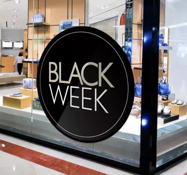 promotional black week window sticker - TenStickers