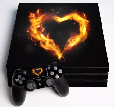 Ps4 skin flaming heart emblem - TenStickers