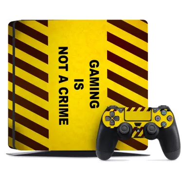 Ps4 skin gaming caution sign skin - TenStickers