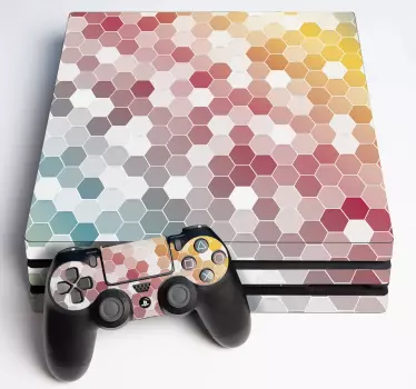 Ps4 skin hexagonal color mosaic - TenStickers