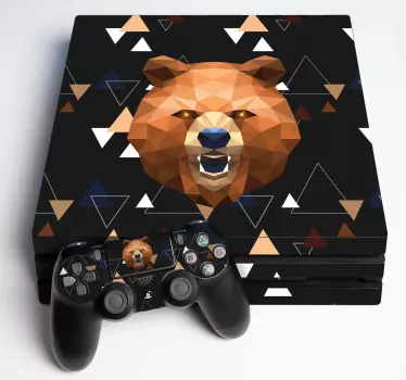 Ps4 skin polygonal bear face - TenStickers