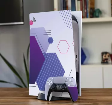 Ps5 skin hexagonal design - TenStickers