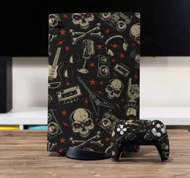 Ps5 skin skull and music skin - TenStickers