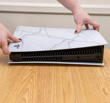 PS5 white marble skin - TenStickers