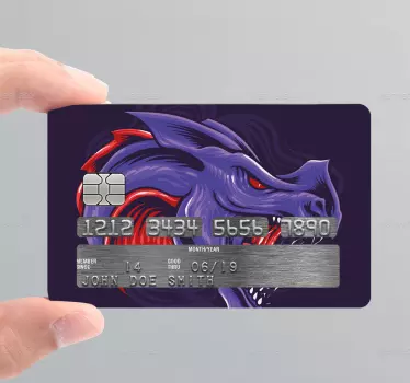 Purple dragon credit card sticker - TenStickers