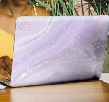 Purple marble laptop sticker - TenStickers
