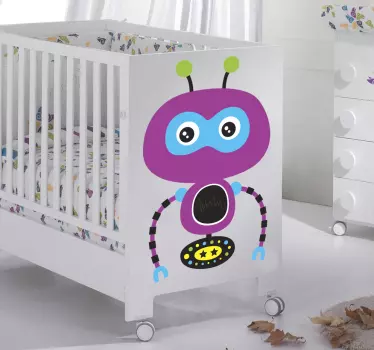 Purple Robot Kids Decal - TenStickers