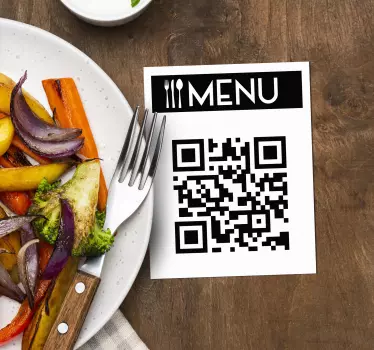  QR code menu restaurant sticker - TenStickers