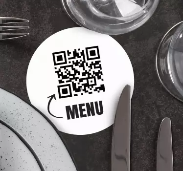 QR code menu custom sticker - TenStickers