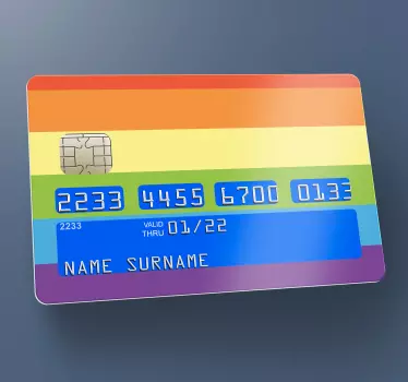 Queer colorful credit card sticker - TenStickers
